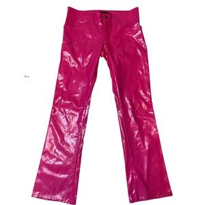Tripp NYC hot pink faux leather vinyl y2k‎ rave festival emo womens pants size 7
